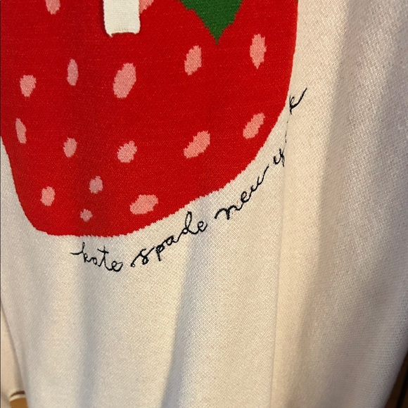 Kate Spade  Sweater Hoodie with Strawberry Design - Cream and Red - Picture 2 of 5